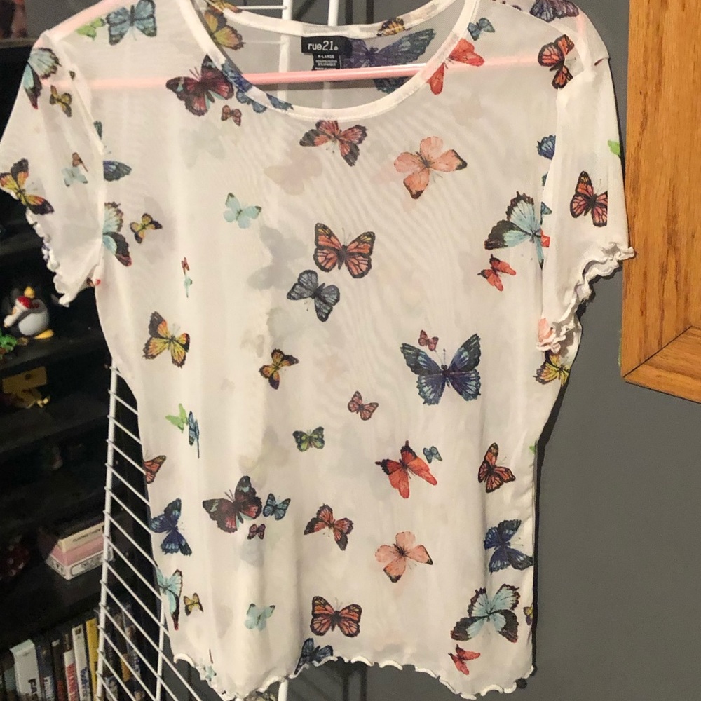 mesh butterfly tee